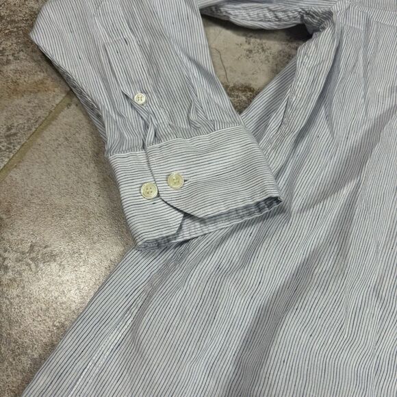 Murano Baird McNutt Linen Button Down Shirt Mens XL Non Iron Blue Long Sleeve - Picture 3 of 11